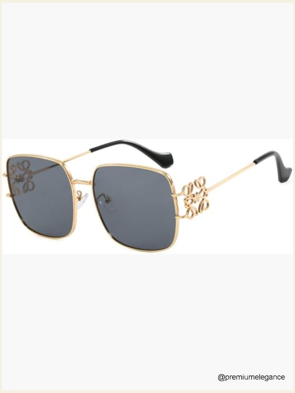 Designer Square & Oval Metal Sunglasses UV400 Protection